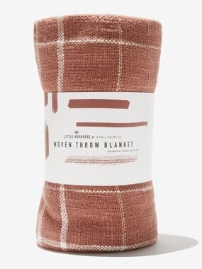 Kohl's Brick Red & Cream Plaid Woven Throw Blanket